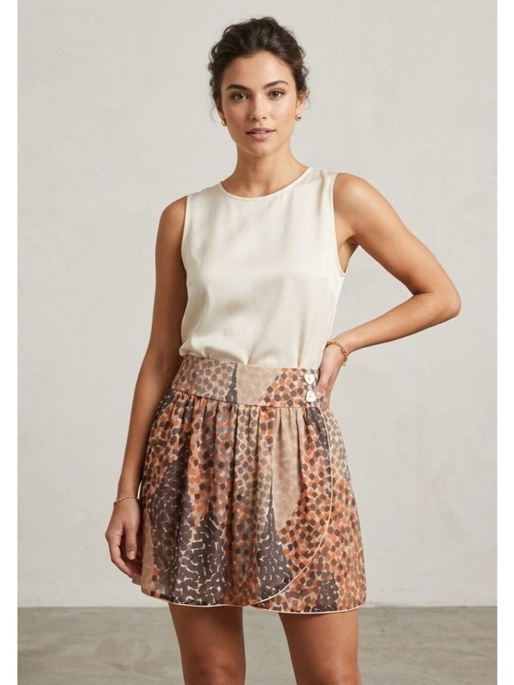 Women's - Nanushka Silk Abstract Geometric Wrap-Style Mini Skirt, Size 0